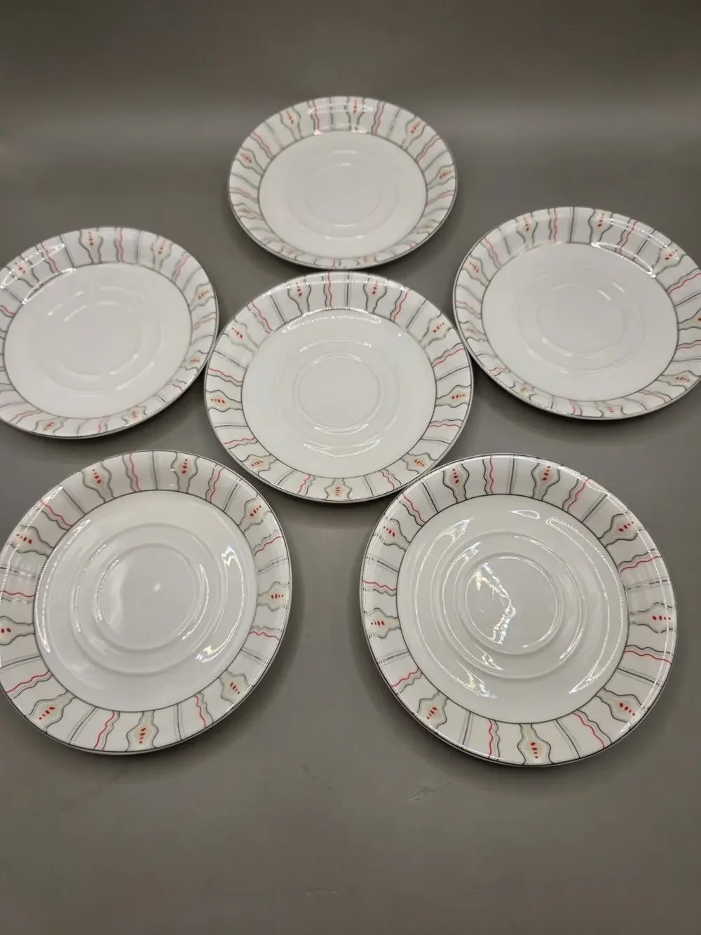 Lot of 6 Vintage Myott Son & Co Kendal Saucer Plates Art Deco England MCM